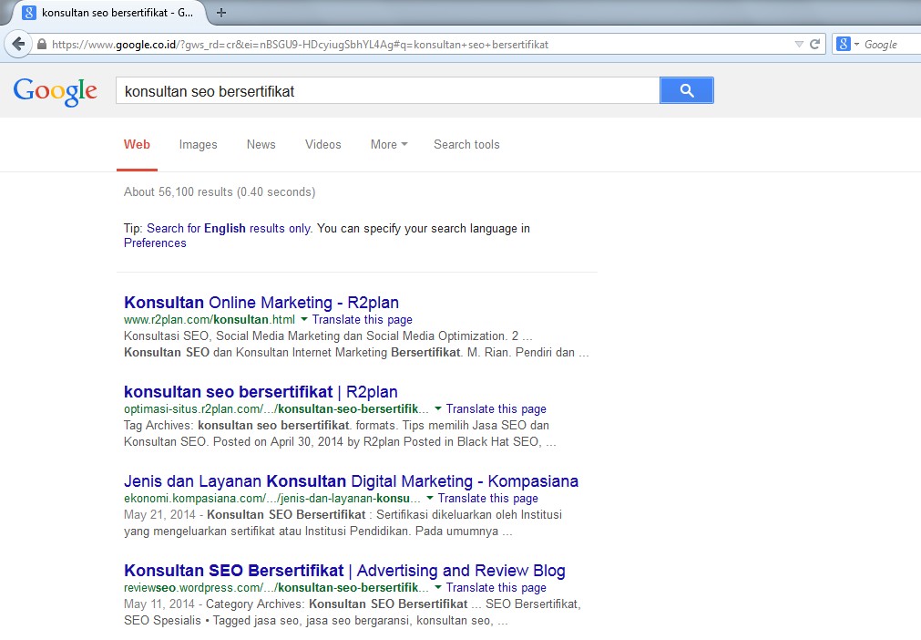 konsultan seo bersertifikat